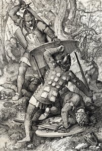 De dood van Ernst II van Zwaben (1010-1030) in een gevecht tegen de bisschop van Konstanz, Duitsland door Peter Johann Nepomuck Geiger