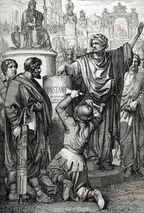 De stichting van Constantinopel door keizer Constantinopel de Grote die de keizerlijke hoofdstad naar Byzantium verplaatste, die hij Constantinopel hernoemde door Peter Johann Nepomuck Geiger