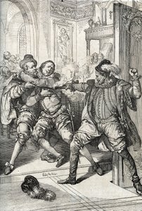 Moord op Willem van Oranje (1533-1584) op 10/07/1584 door Balthazar Gerard tijdens de Tachtigjarige Oorlog door Peter Johann Nepomuck Geiger
