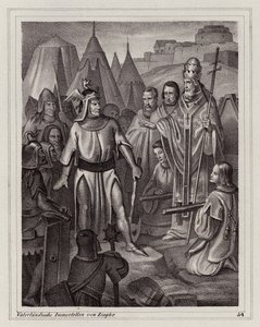 Stichting van Venetië, 5e eeuw (gravure) door Peter Johann Nepomuk Geiger