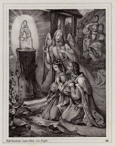 Bedevaart van Vladislaus Hendrik van Moravië en zijn vrouw naar het heiligdom van Mariazell door Peter Johann Nepomuk Geiger