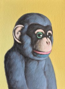 Mauve Aap op Geel