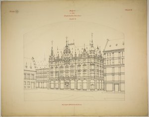 Rathskeller Neubau, Halle (Saale), Saksen-Anhalt, Duitsland, Perspectief (onafgewerkt)