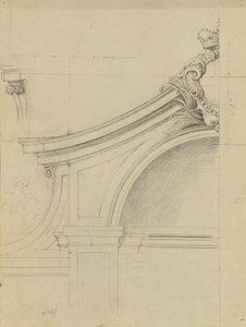 Fontein in de perziktuin van de Opperbelvedère: detail door Peter Krafft