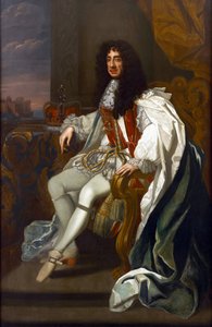 Portret van Karel II van Engeland in de gewaden van de Orde van de Kousenband