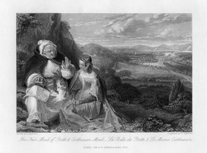 De schone maagd van Perth en Kartuizer monnik, 1845 door Peter Lightfoot