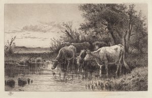 Het avonduur door Peter Moran
