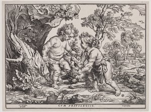 Kind Christus en Sint Jan spelen met een lam, gravure door Christoffel Jegher (1596-1653), na 1632 door Peter Paul (after) Rubens