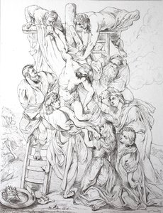 Jezus Christus, Afdaling van het kruis (prent)