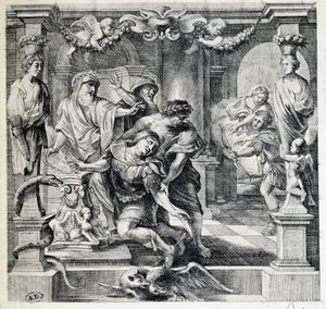 De dood van Achilles, naar Pierre Paul Rubens door Peter Paul (after) Rubens