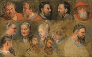 Hoofdstudies door Peter Paul (circle of) Rubens