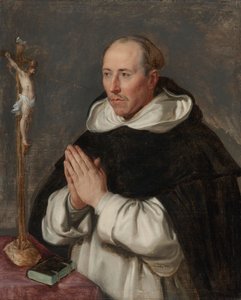 Een biddende monnik, vermoedelijk Sint Thomas van Aquino