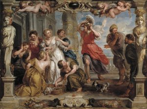 Achilles ontdekt door Ulysses tussen de dochters van Lycomedes op Skyros, 1630-1635