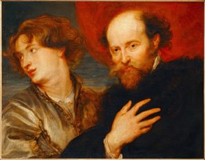 Geïdealiseerd dubbelportret van van Dyck en Rubens door Peter Paul Rubens