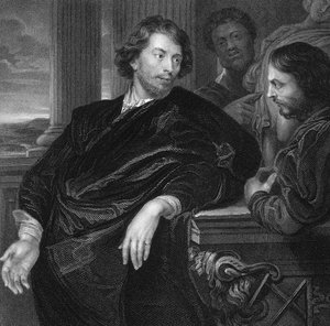 Gegraveerd zelfportret van Sir Peter Paul Rubens (1577 - 1640)