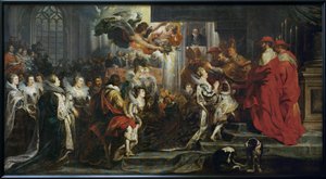 De kroning van Marie de Medicis in St. Denis door Peter Paul Rubens