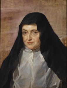 Portret van Isabella Clara Eugenia, Aartshertogin van Oostenrijk als non door Peter Paul Rubens