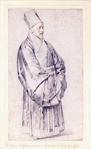 Portret van Nicolas Trigault S.J. in Chinese kleding