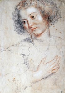 Portret van een vrouw (Studie voor een portret van Sint Apollonia) door Peter Paul Rubens