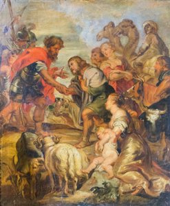 Verzoening van Esau en Jakob door Peter Paul Rubens