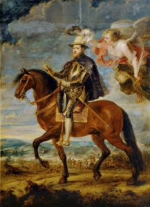 Ruiterportret van Filips II in de Slag bij St. Quentin 1557 door Peter Paul Rubens