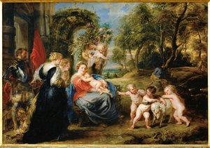 Rust op de vlucht naar Egypte, ca.1632-35 (schilderij op hout) door Peter Paul Rubens