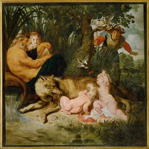 Romulus en Remus (schilderij op doek) door Peter Paul Rubens
