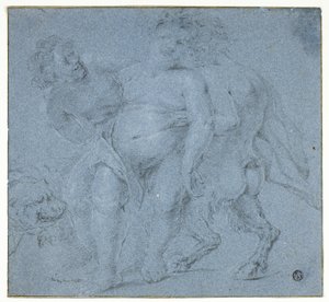 Silenus Ondersteund door Twee Satyrs