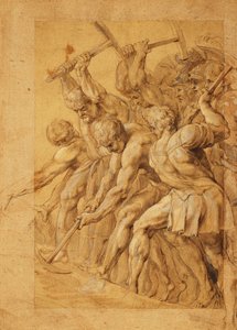 Soldaten Vernietigen een Brug door Peter Paul Rubens