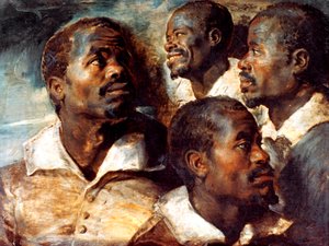 Studies van het hoofd van een zwarte, 17e eeuw door Peter Paul Rubens