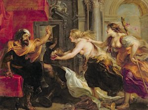 Tereus geconfronteerd met het hoofd van zijn zoon Itylus, 1637