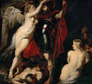 De Held van Deugd Mars, wordt gekroond door de Godin van Overwinning, ca. 1616 door Peter Paul Rubens