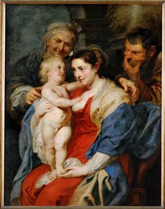 De Heilige Familie met de Heilige Anna (schilderij op doek) door Peter Paul Rubens