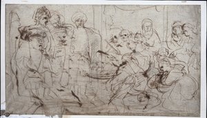Tomyris met het Hoofd van Cyrus (verso) door Peter Paul Rubens