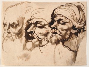 Drie mannenhoofden