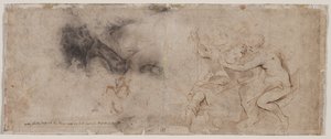 Venus Ontwapent Mars, Draperij Studie, ca. 1632-35 door Peter Paul Rubens