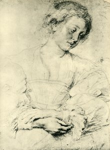Jonge vrouw met gevouwen handen, 1629-1630, 1943 door Peter Paul Rubens