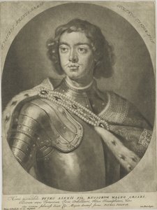 Portret van keizer Peter I de Grote 1672-1725 door Peter Schenk