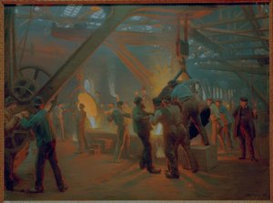 In de ijzergieterij van Burmeister & Wain door Peder Severin Krøyer