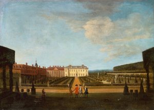 Een Uitzicht op de Tuin en Hoofdparterre van Winchendon House