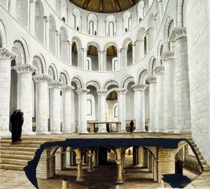 Het priesterkoor en de crypte in de abdij van St. Augustinus, 12e eeuw, ca. 1990-2010