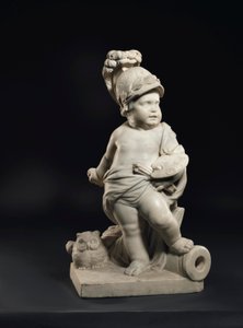Putto die de kunsten en wetenschappen vertegenwoordigt