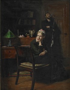 Gezinsscène in een interieur, 1885 door Peter Vilhelm Ilsted