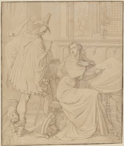 Zeven tekeningen voor de Nibelungen: 3. Hagens verraad door Peter von Cornelius