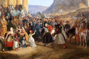 De intocht van koning Othon I van Griekenland in Athene