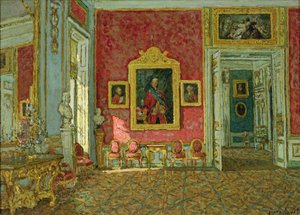 De paarse salon in het Kuskovo Paleis, ca.1915