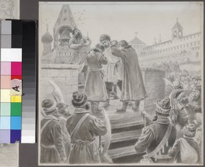 Illustratie bij het gedicht Het lied van de koopman Kalashnikov door M. Lermontov