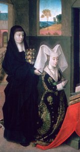 Isabel van Portugal met St. Elizabeth, 1457-1460 door Petrus Christus