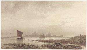 Gezicht op Veere door Petrus Franciscus Greive