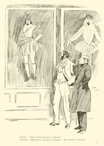 Cartoon door Phil May, uit de jaren 1890 door Phil May